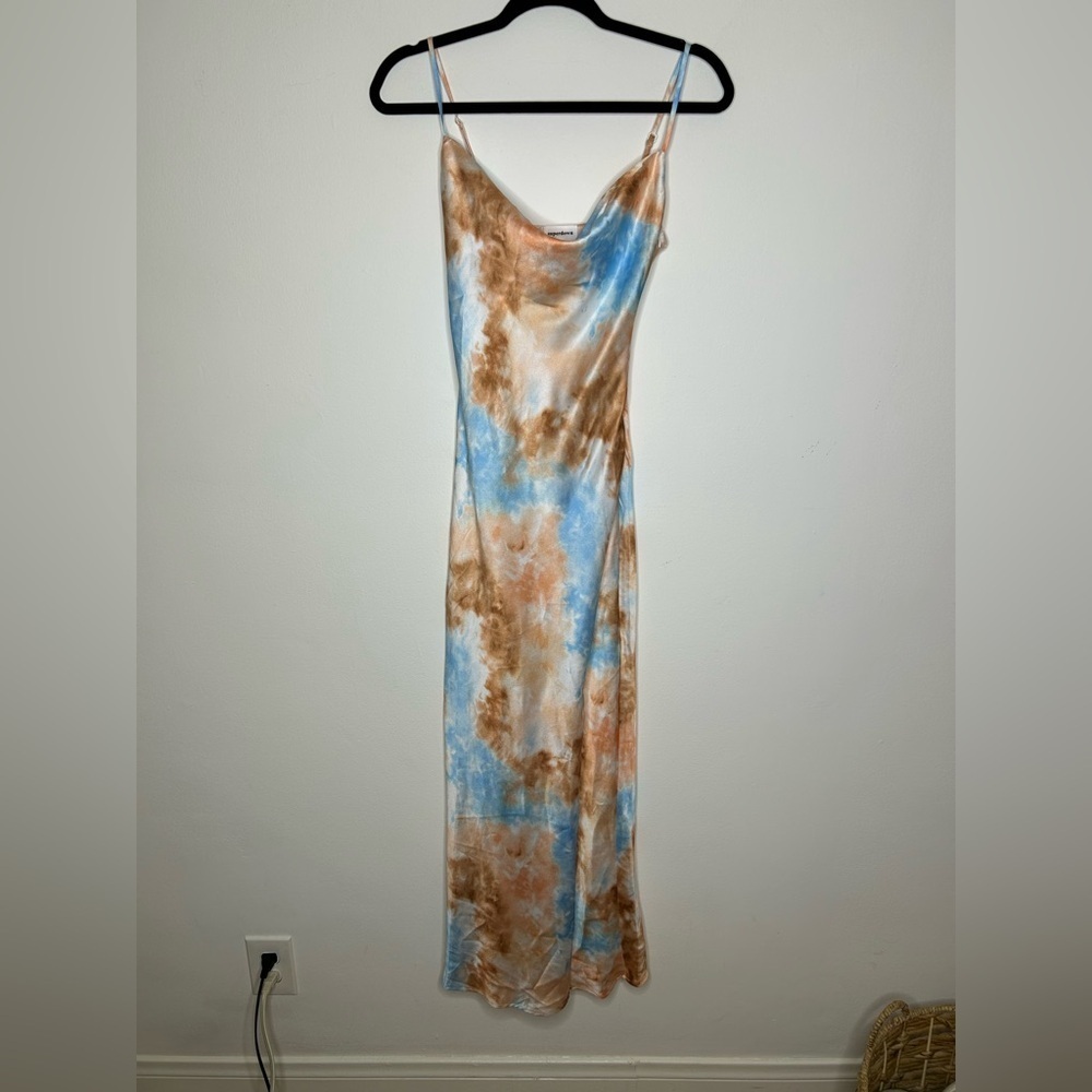 NWT Revolve superdown krystal slit maxi dress Orange Tie Dye - Picture 4 of 10